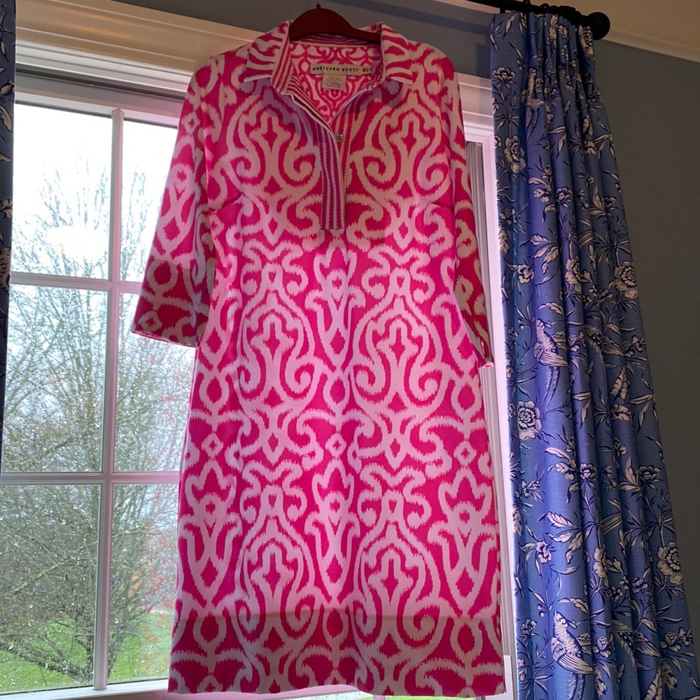 Beautiful pink and white Gretchen Scott dress in medium